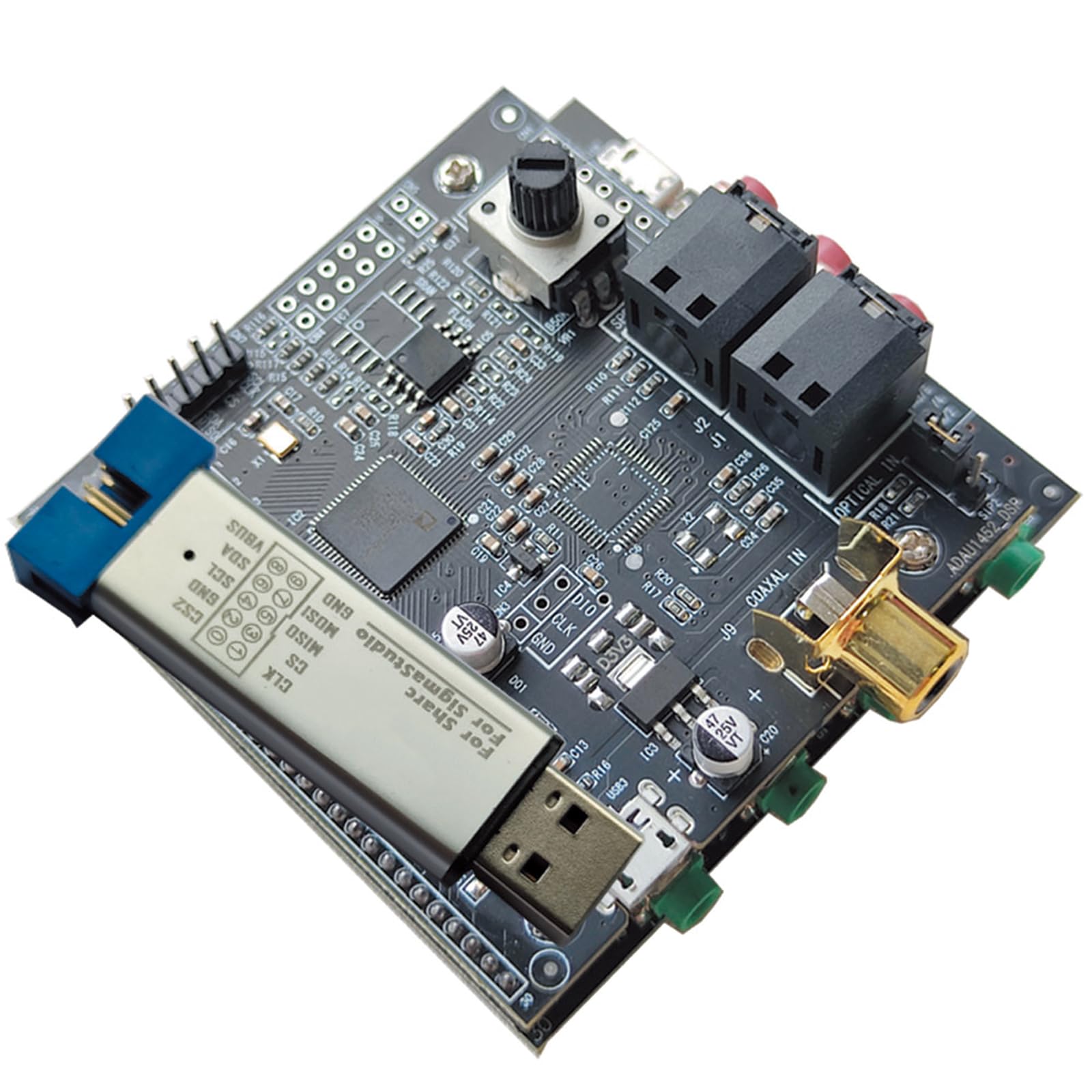 Scheda di sviluppo avanzata ADAU1452 USBi CODEC Design per una facile configurazione e connettività per gli sviluppatori Modalità di comunicazione SigmaStudio