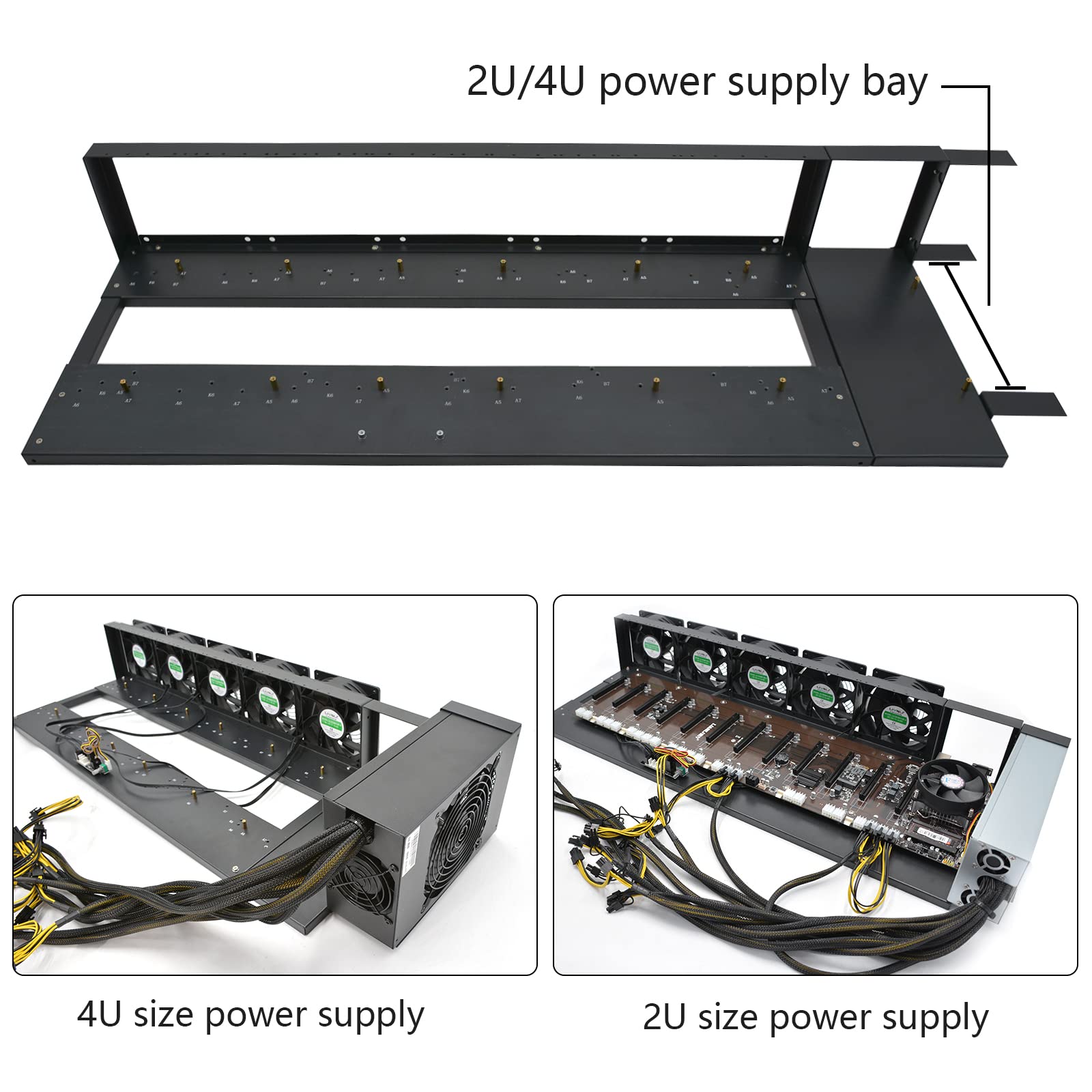 12 GPU Mining Rig 55mm Slots for Ethereum Coin, Mining Motherboard  Including CPU,SSD, RAM. Open Air Crypto Mining Case, Miner Machine (Without  GPU & PSU) : Buy Online at Best Price in