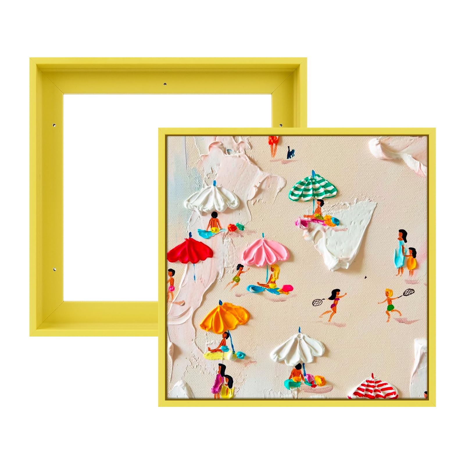 Cute Yellow 8x8 Canvas Floater Frame for Wall Art Prints,0.9" Deep
