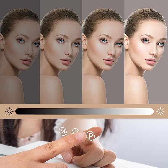 Dhouse Hollywood Vanity Mirror with Lights 58 x 46 x 12 cm Makeup Mirror with USB Port 3 Color Touch Control Brightness Dressing Table Large Hollywood Mirror 15 LED