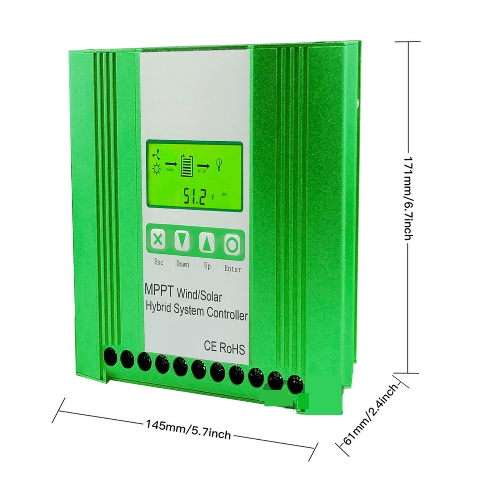Kontroler słoneczny, Nowy 4000W 3000W 2000W 1000W 12V 24V 48V wiatrowy sterownik hybrydowy MPPT wersja ładowanie litowo-ołowiowy żelowy nietoperz