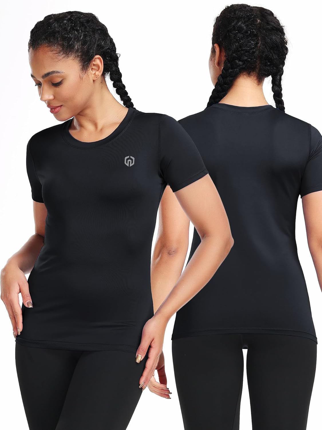 NELEUS Women's 3 Pack Athletic Running Shirt Workout Compression Shirts - Image 2
