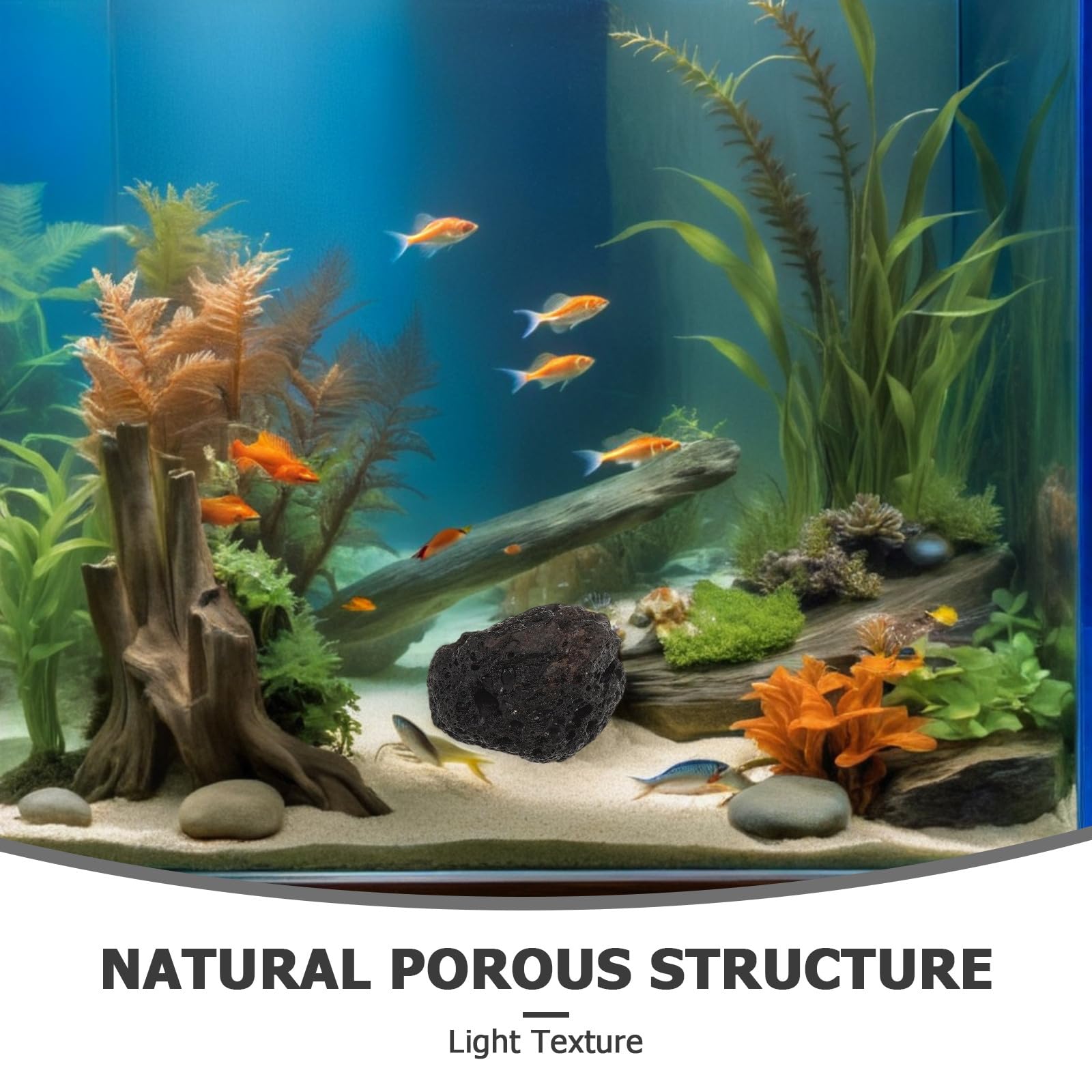 1 de Pierres de Lave pour Aquarium - Pierres d'aménagement paysager pour Aquarium - ponces volcaniques Naturelles pour cachettes pour Poissons, crevettes et bettas, Environ 1 kg/, 2-3 cm