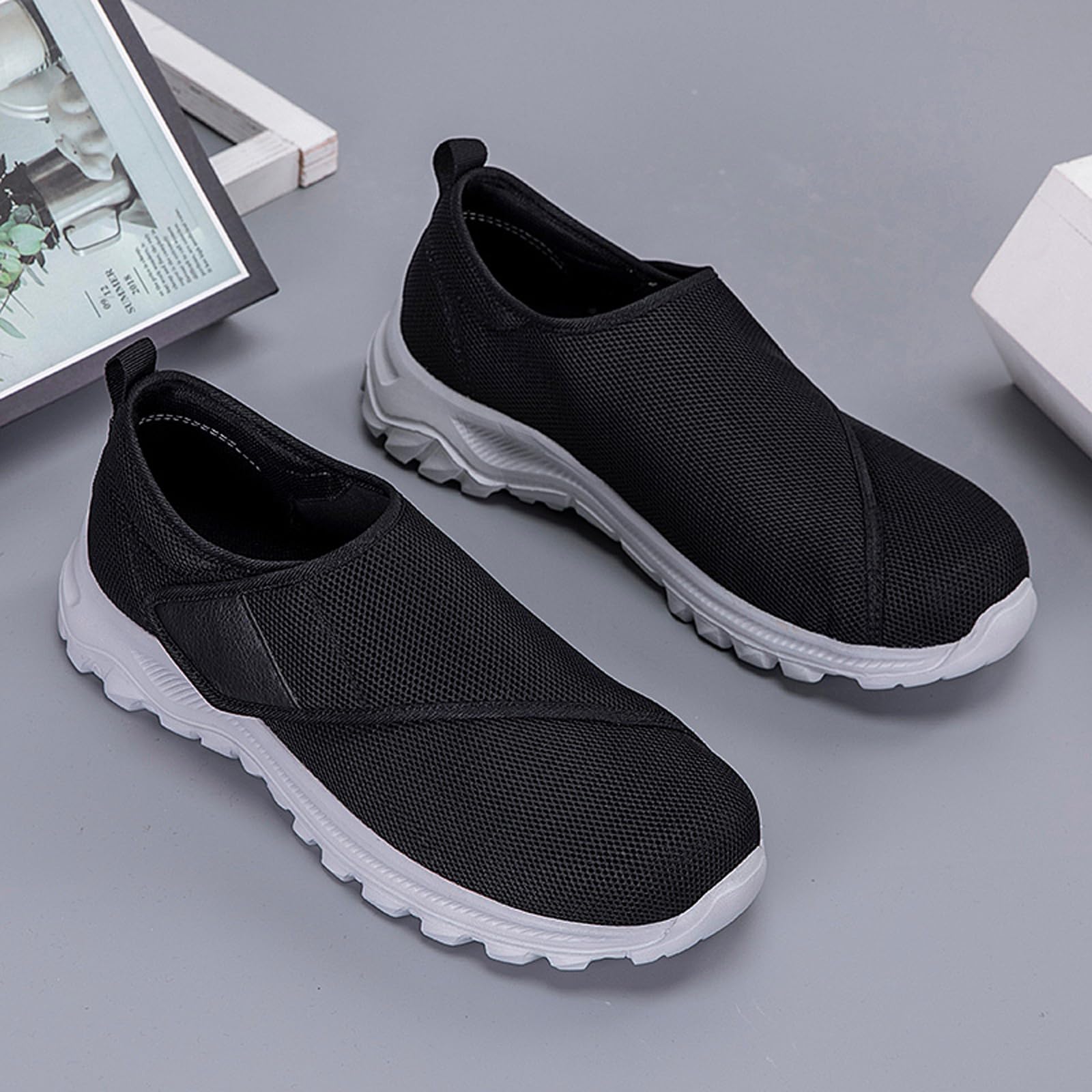Zapatos para diabéticos para hombre y mujer, extra anchos, ajustables, cómodos, ultraligeros, antideslizantes, con velcro, talla 36-45