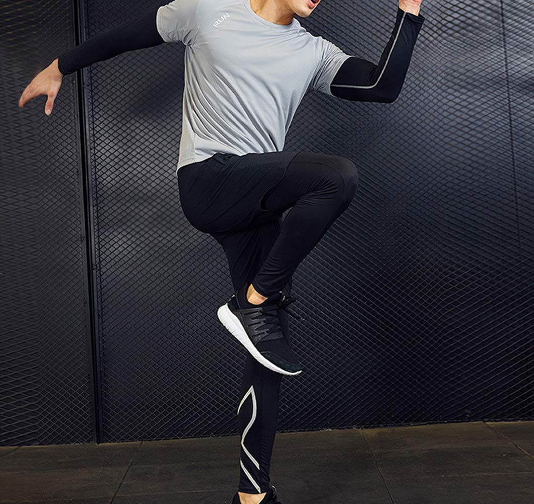 Moda odzież fitness, czteroczęściowy dres treningowy, odzież sportowa dla mężczyzn, elegancka, szara, XXXL