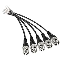 Vista 8 de MEIRIYFA BNC - Cable de coleta desnudo, conector coaxial hembra con cable de extremo abierto para adaptador de terminal de cámara CCTV (5 unidades)