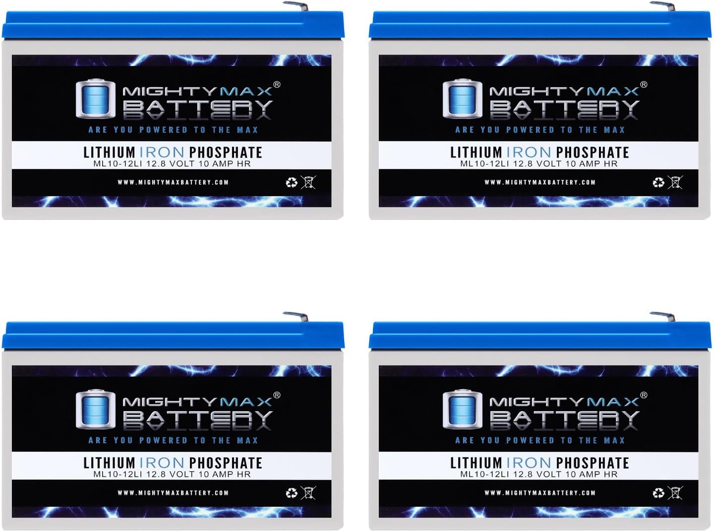 Mighty Max Battery 12V 10AH Lithium Replacement Battery Compatible with Liftmaster CSL-24VDC Gate - 4 Pack