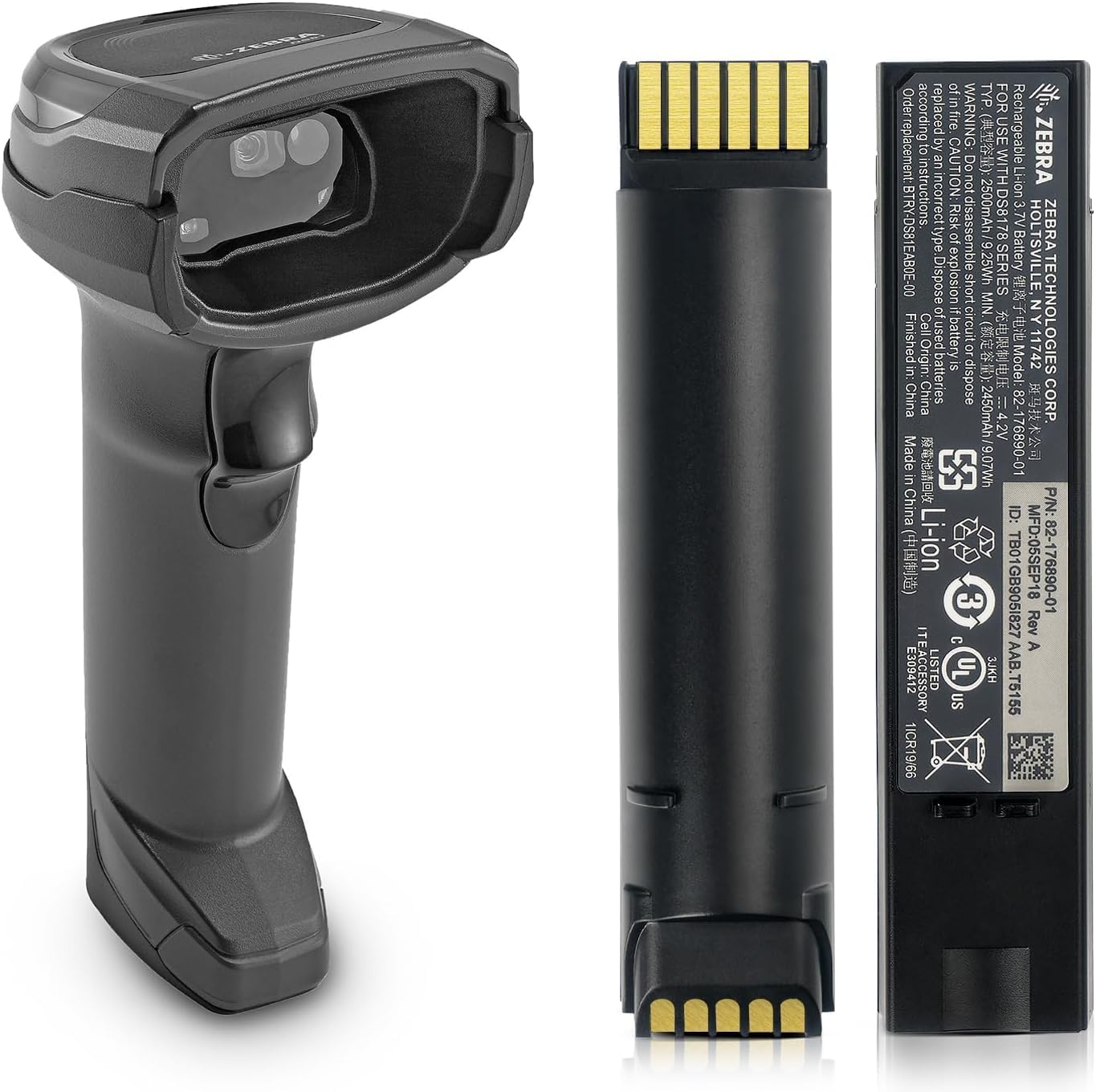 Battery for Zebra DS8178, DS8100, DS8170 Barcode Scanner, 3.7 V,2500mAh Li-Ion