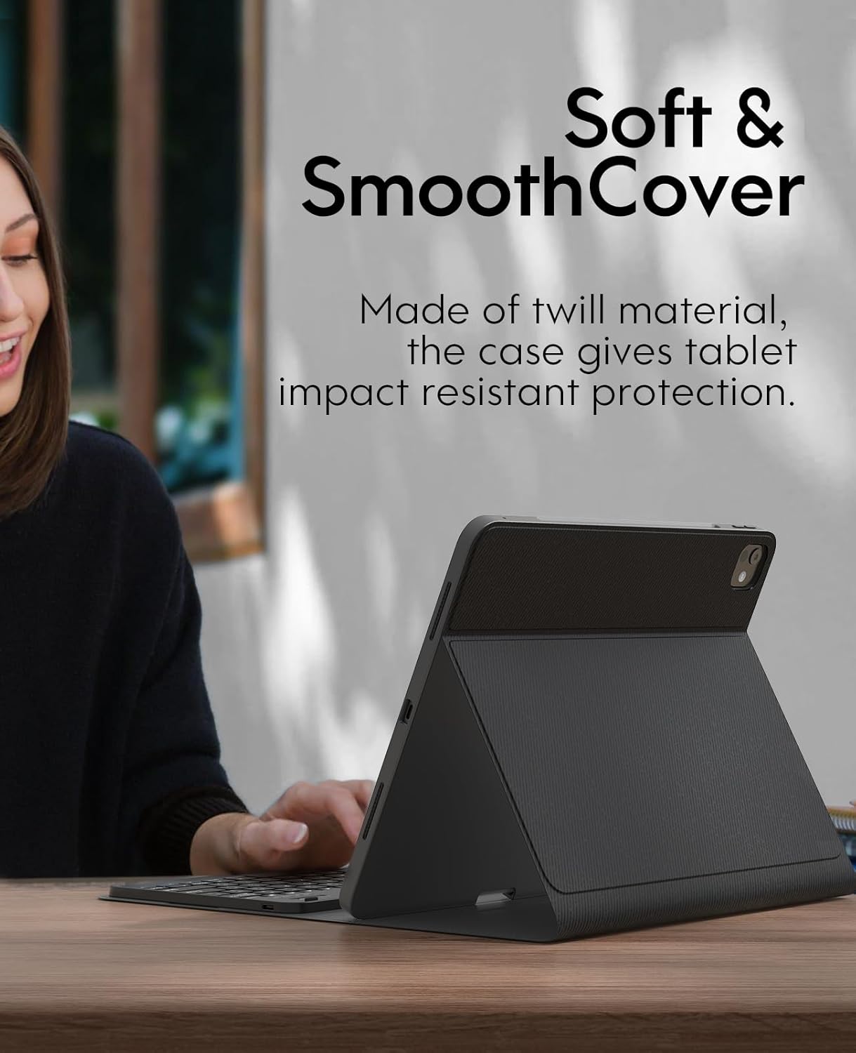 CHESONA iPad Pro 13 M4/M5 Inch Case 2024/2025 with Detachable Keyboard, Precise Cutouts, Pencil Holder, Multi-Viewing Angles, Wireless Folio Keyboard Case for iPad Pro 13'', Black