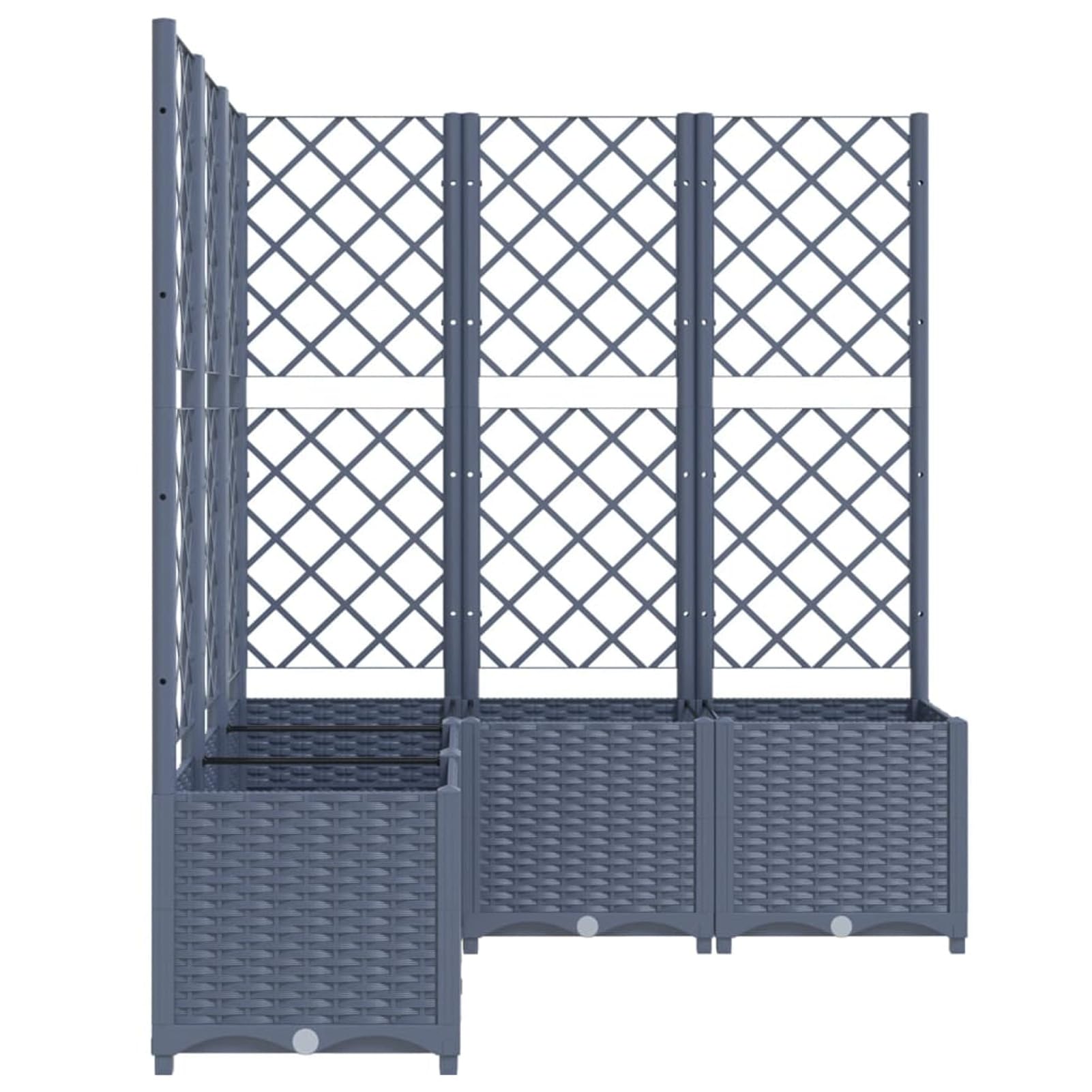 Gecheer Large Dark Grey Garden Planter with Trellis, PP Material, 120 x 120 x 136 cm Model318257