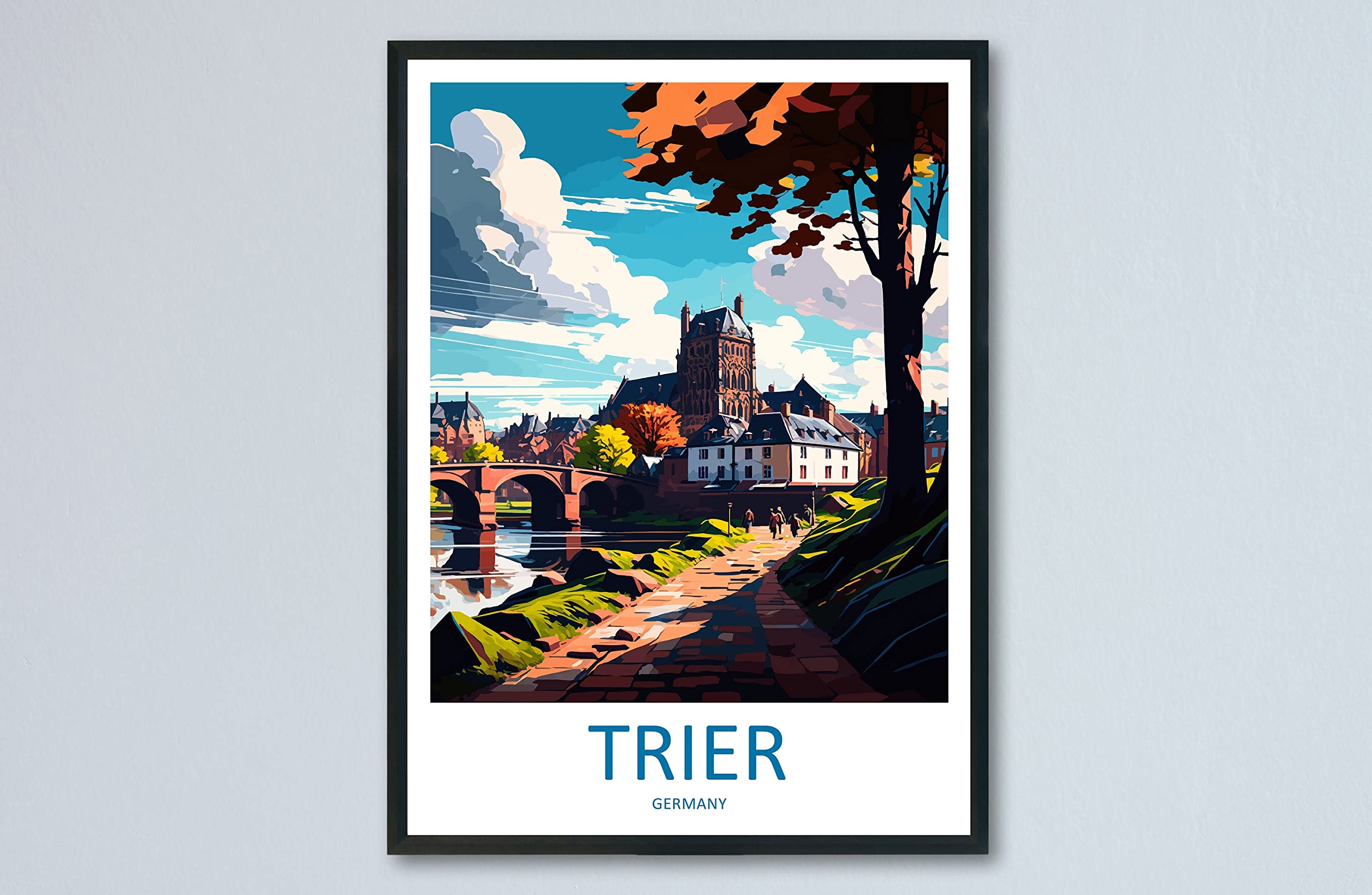 Trier Travel Poster Wall Art Trier Wall Hanging Home Décor Trier Poster Art Lovers Germany Art Lover Poster Trier Art Travel Poster Trier Germany,119