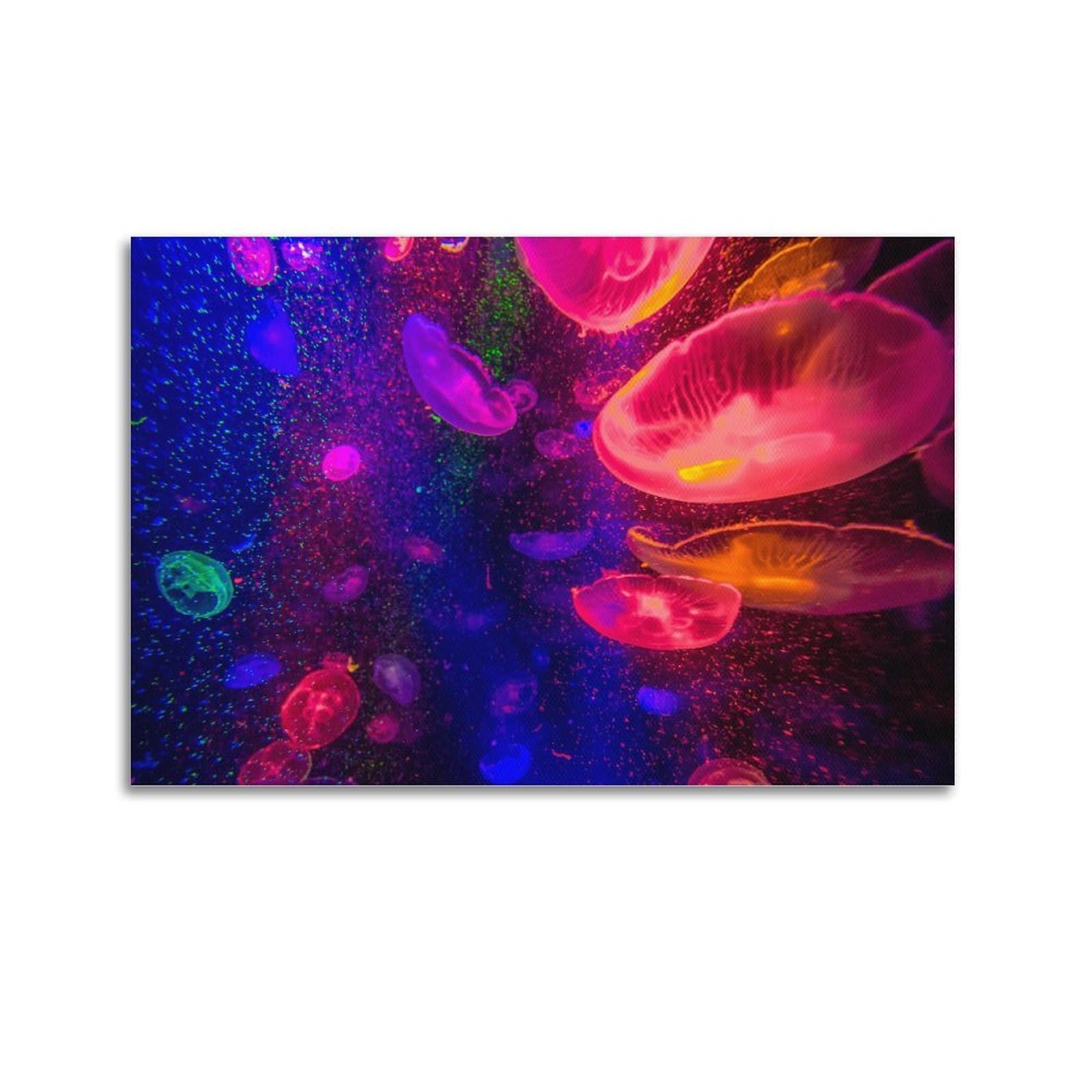 MJZLQN Marine Animal Poster Dreamy Jellyfish Poster Decorative Painting Canvas Wall Posters And Art Picture Print Modern Family Bedroom Decor Posters 16x24inch(40x60cm)