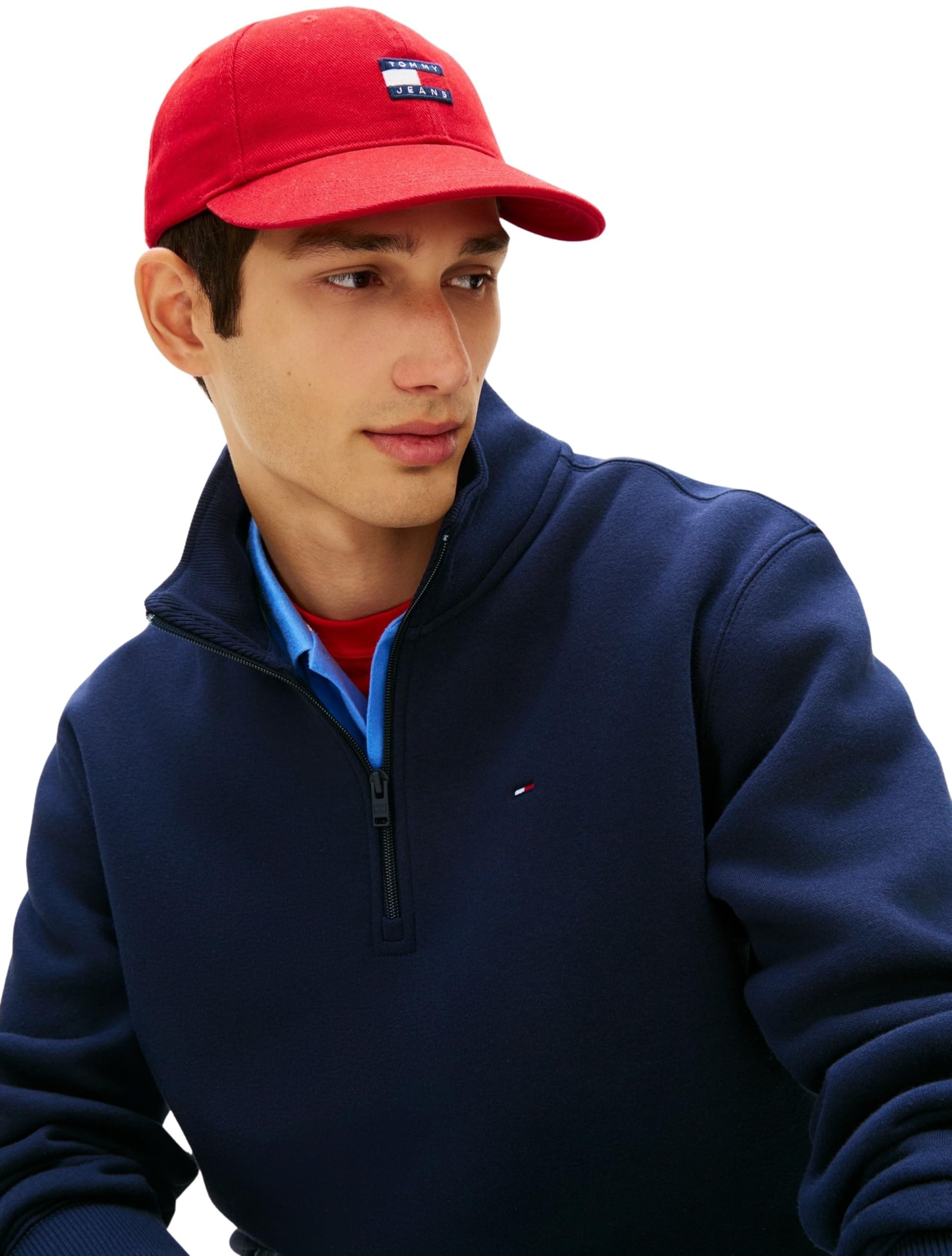 Tommy Jeans TJM Reg Fleece 1/4zip Mock Neck Dm0dm20339 Sudadera con Media Cremallera Hombre (Pack de 1)