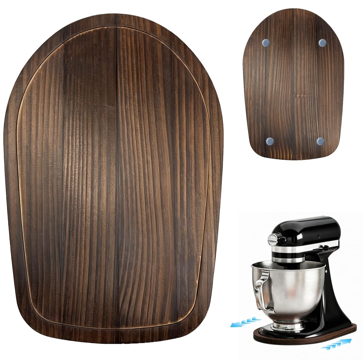 Mixer Slider Mat for Kitchenaid Stand Mixer, 4.5-5 Quart Stand Mixer Kitchen Aid Accessories and Attachments, Pine Wood Appliance Slider Mat Artisan Series for Countertop Protect