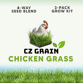 Chicken Grass Grow Kit - Grow Fresh Sprouts That Chickens Love - Comes with Grow Tray, 3 Jute Pads and Seed Packets (Complete Kit with Tray)