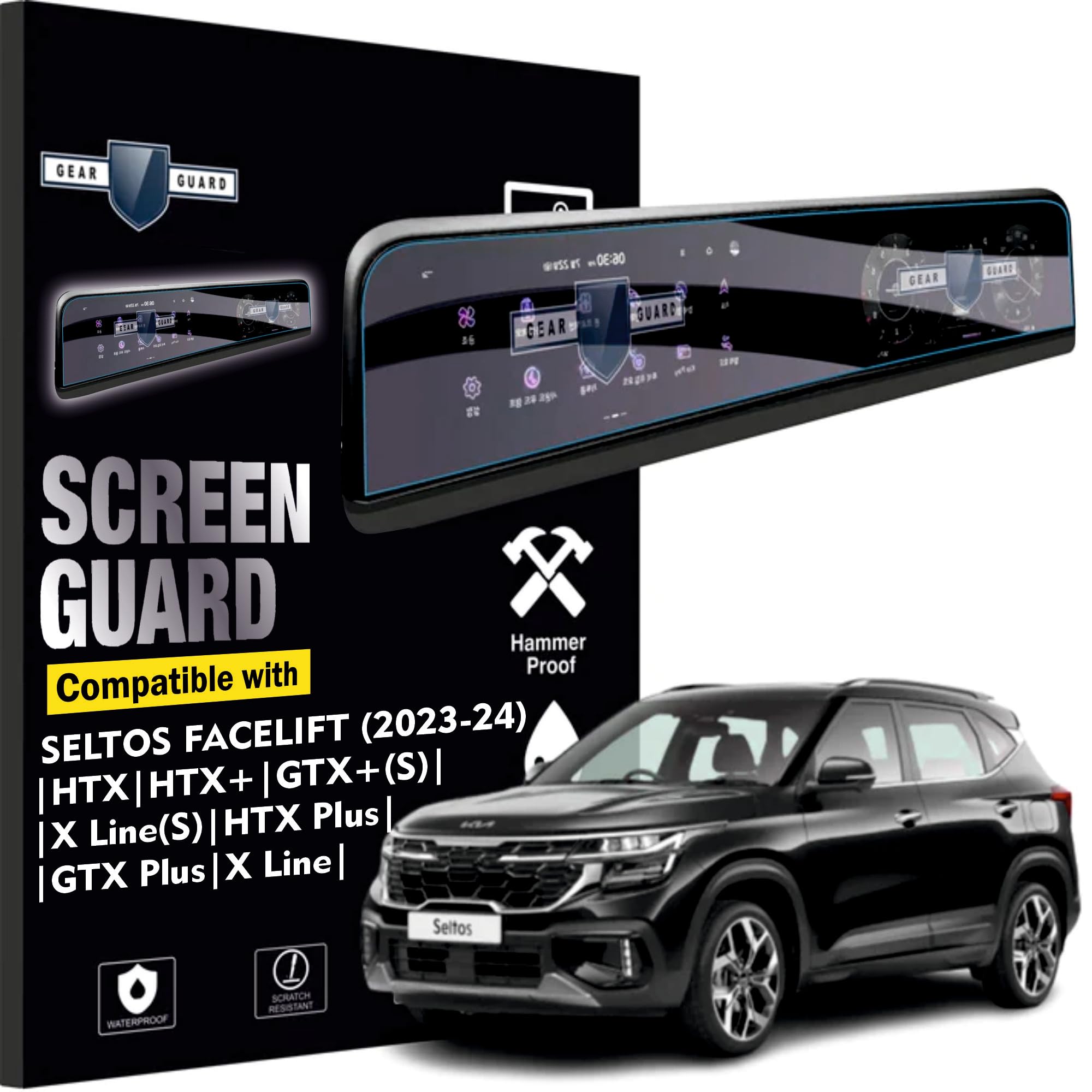 RGY Screen Guard For Kia Seltos Facelift [2023-2024] HTX, GTX, X-LINE Accessories Dual Screen infotainment system Protection film - 10.25" inch Clear (B0CDS8F3MC) Amazon Price History, Amazon Price Tracker