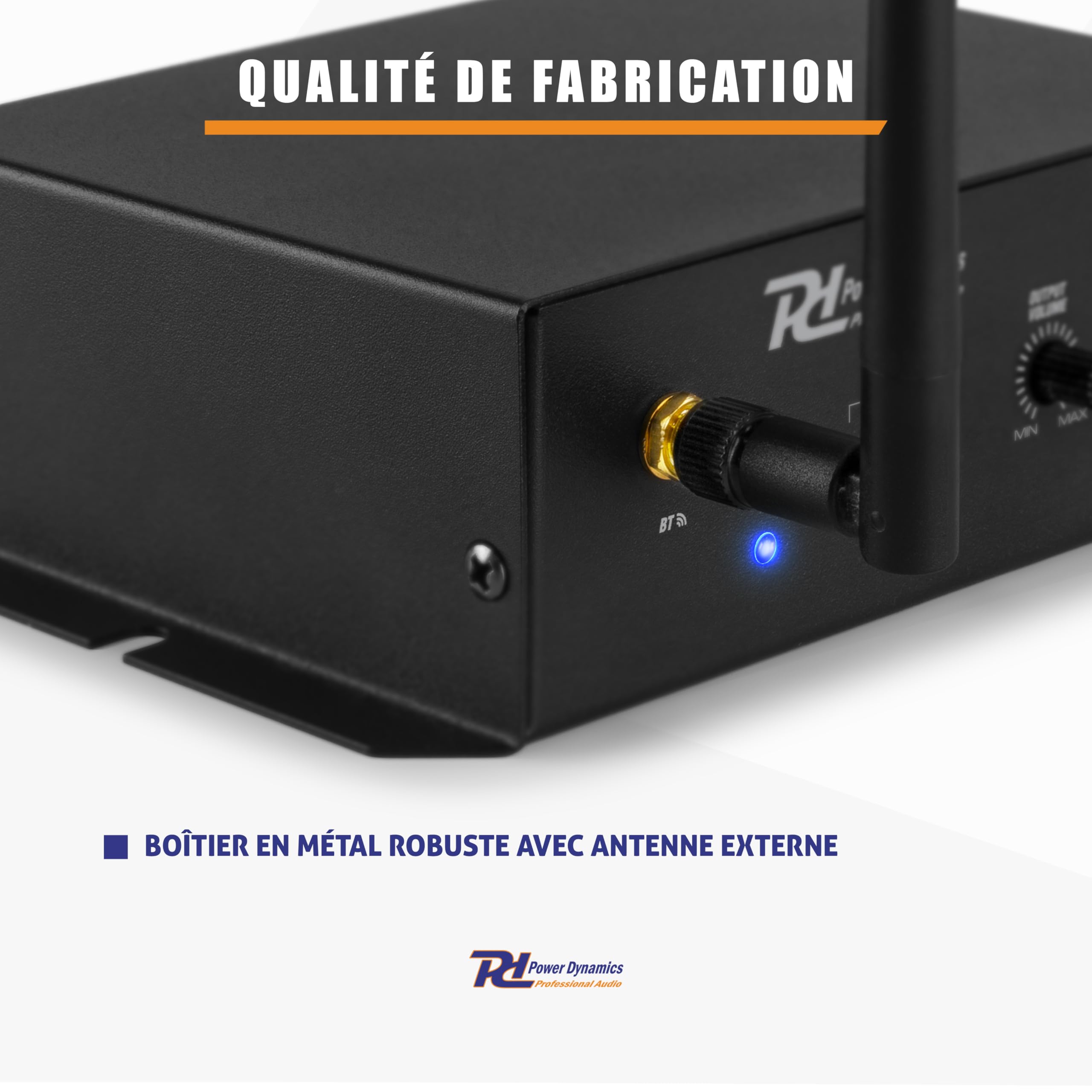 Power Dynamics PDX40 - Récepteur Bluetooth 5.0 Stéréo Pro Audio | Sorties XLR & Jack 6,3 mm | Streaming sans Fil Haute Qualité | DJ, Bars, Installations Fixes
