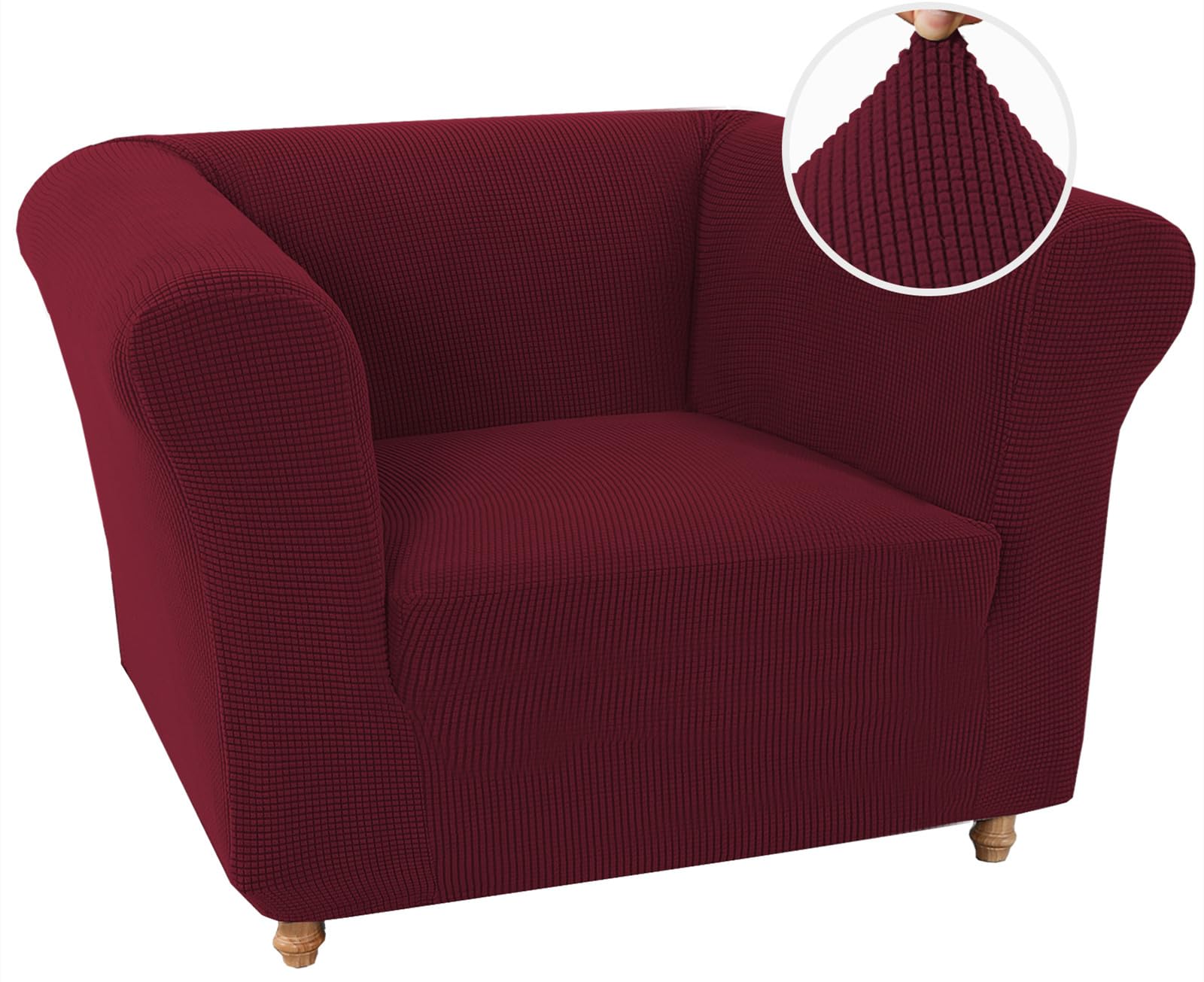 Wjhdwyd Vino Rosso Chesterfield Stretch Sofa Cover Non-Slip Stain Resistant Stretch Sofa Slipcover 3 Seater Sofa Cover With Armrests Super Soft Fabric(,1 Posto)