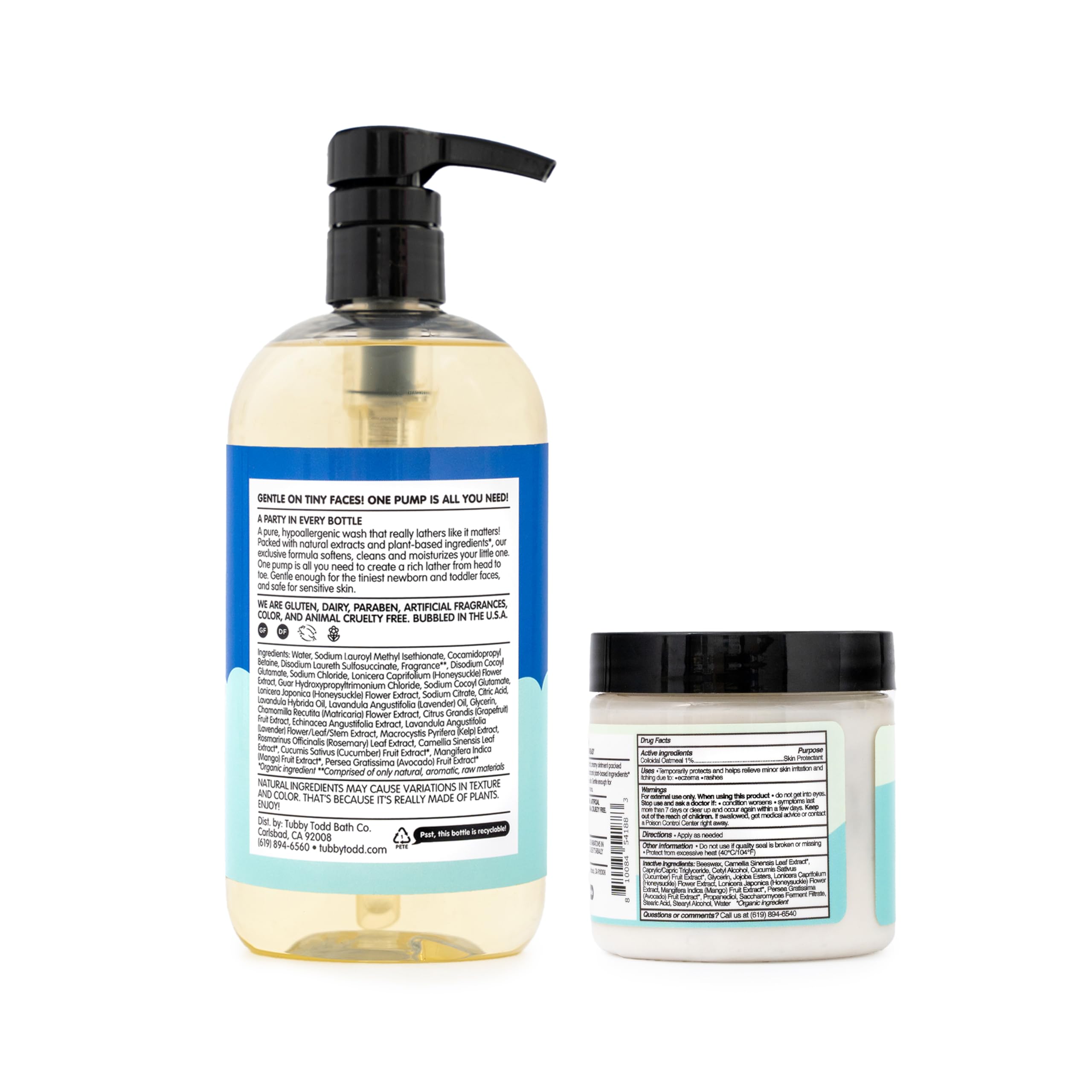 TUBBY TODD's Baby Body Wash & All Over Ointment Eczema Set - Gentle, Hypoallergenic Skincare for Newborns & Toddlers - 25oz, Lavender Rosemary