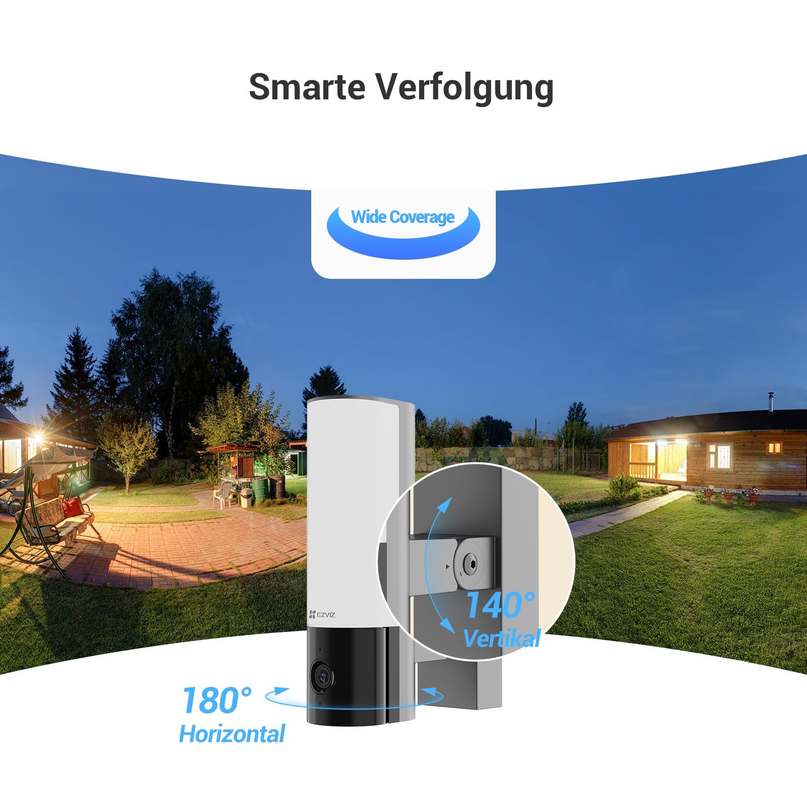 EZVIZ 2K WLAN Floodlight, Überwachungskamera Außen, Smart Flutlicht mit Integrierter Beleuchtung, Personen-/Fahrzeugerkennung, Farbnachtsicht, einstellbare Heilligkeit, EL3