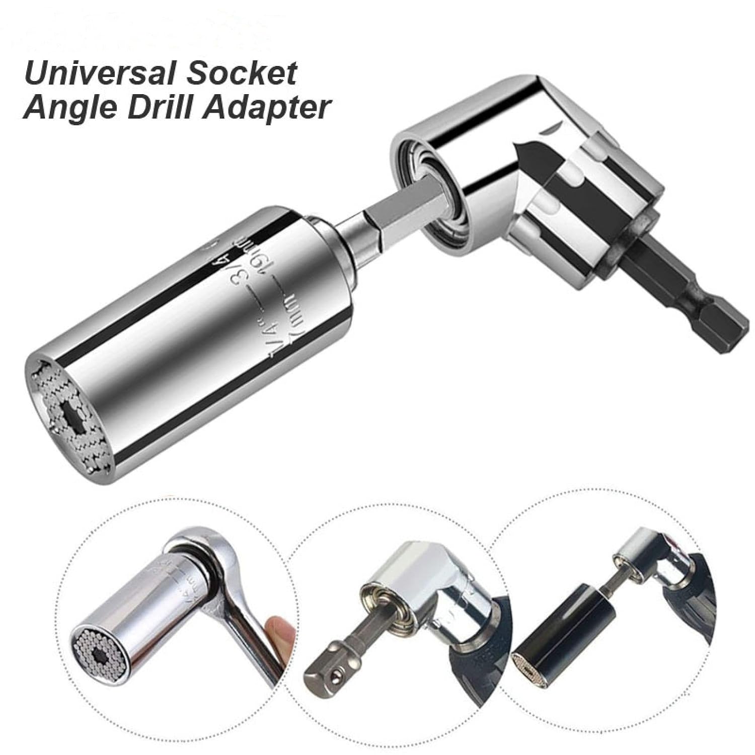 Universal Socket Sleeve Grip Ratchet Wrench Angle Drill Adapter Driver Extension Muti Tool Attachement Screwdriver Bit Holder(Universal Socket)