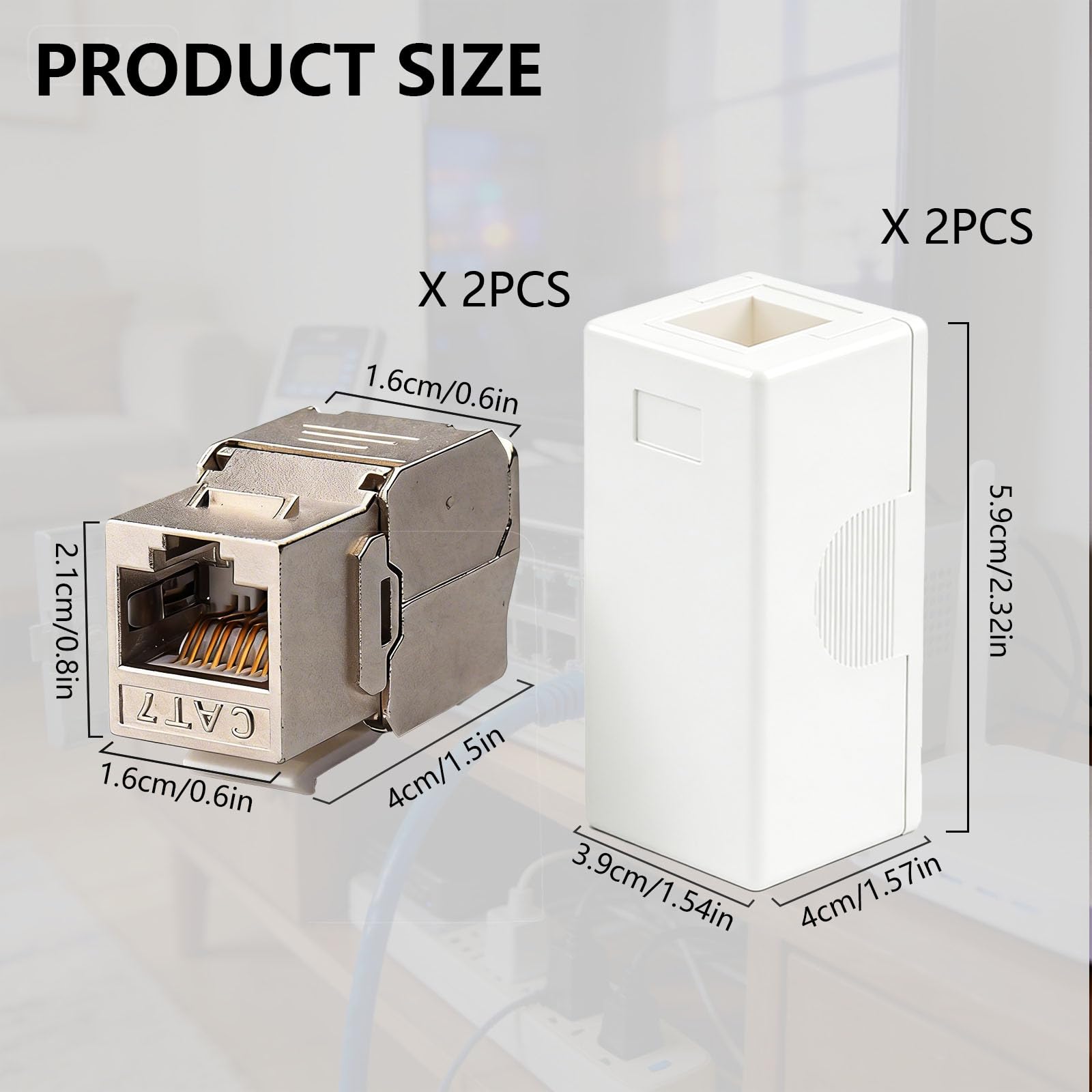 natynkowa puszka sieciowa, skrzynka przyłączeniowa 1 port wraz z 2 x pozłacanymi modułami RJ45 i 2 ekranowanymi puszkami natynkowymi 10 Gbit/s puszka natynkowa zestaw CAT7 RJ45 Keystone Jack do sieci