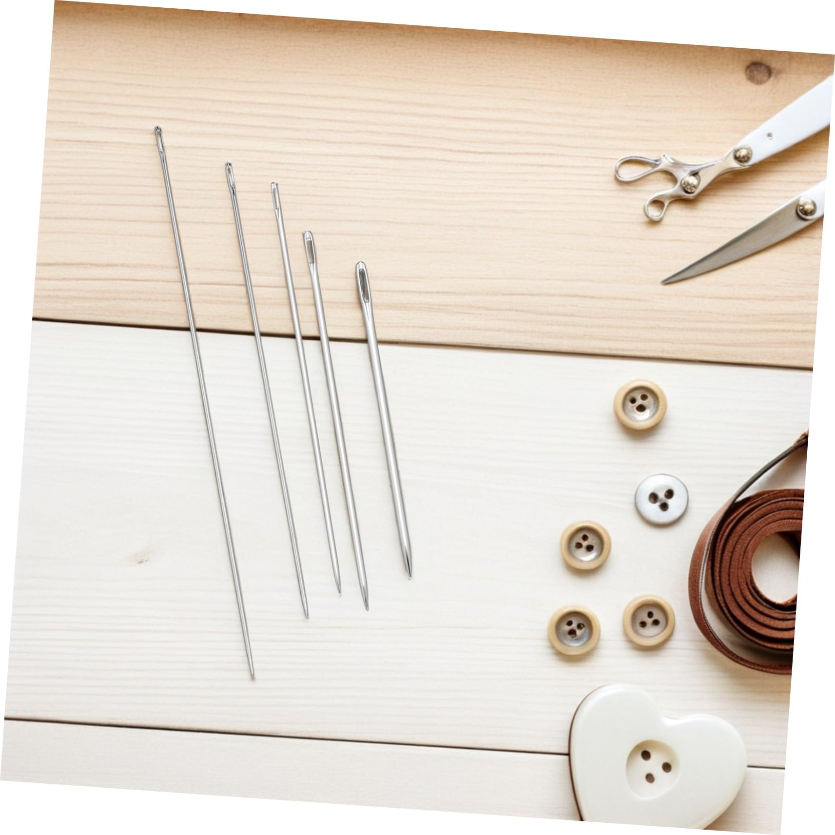 GLSTOY 25 Pezzi Aghi da Cucito in Metallo Extra Lunghi Set con Occhio Grande Resistenti per Tessuti Spessi Cucito Mano per Riparazioni e Progetti Creativi