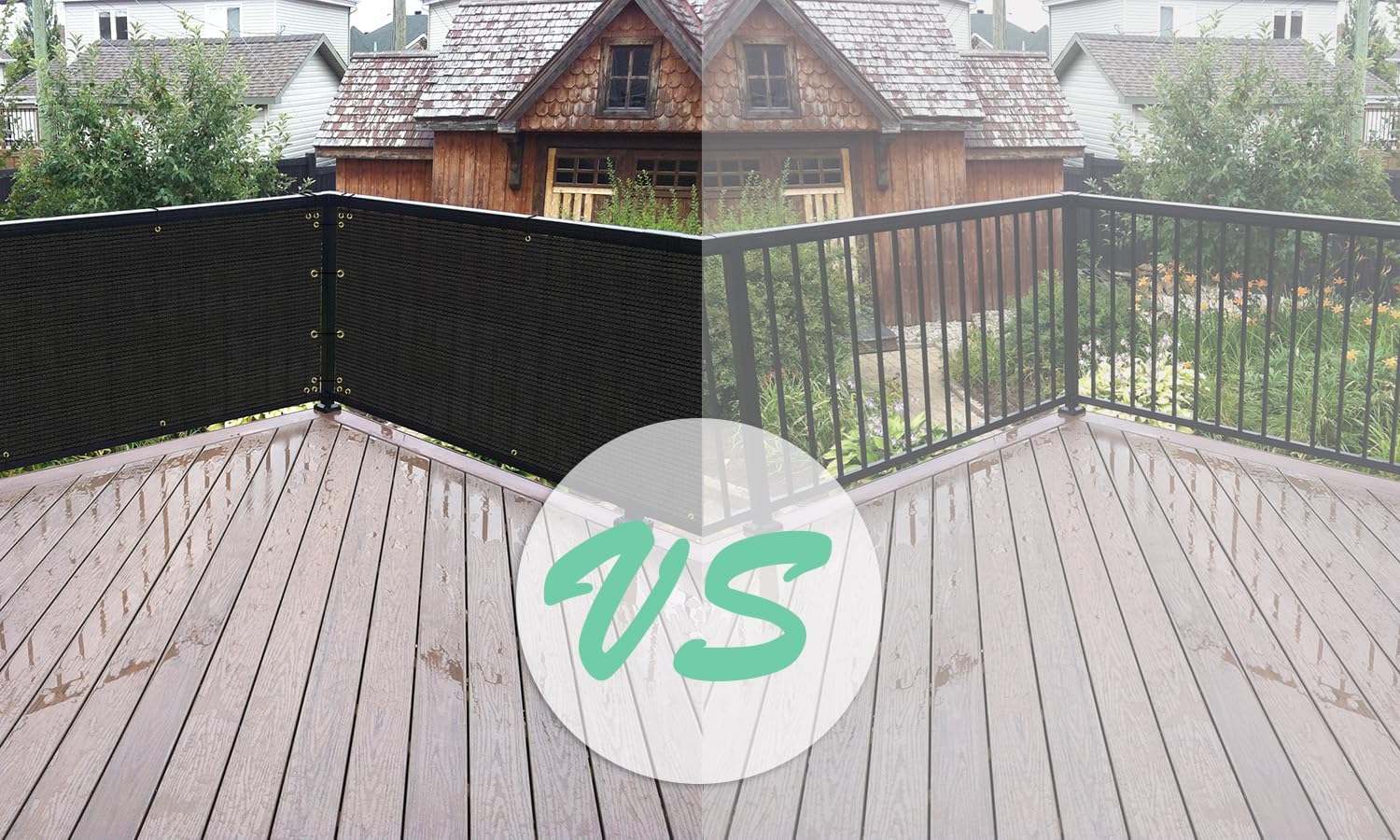 SunnyRoyal 3'x5' Balcony Privacy Fence Screen Apartment Railing Deck Cover, 3FT Outdoor Patio Screens with Zip Ties, HDPE Shade Cloth with Grommets, Mesh Fabric for Porch Backyard, Black