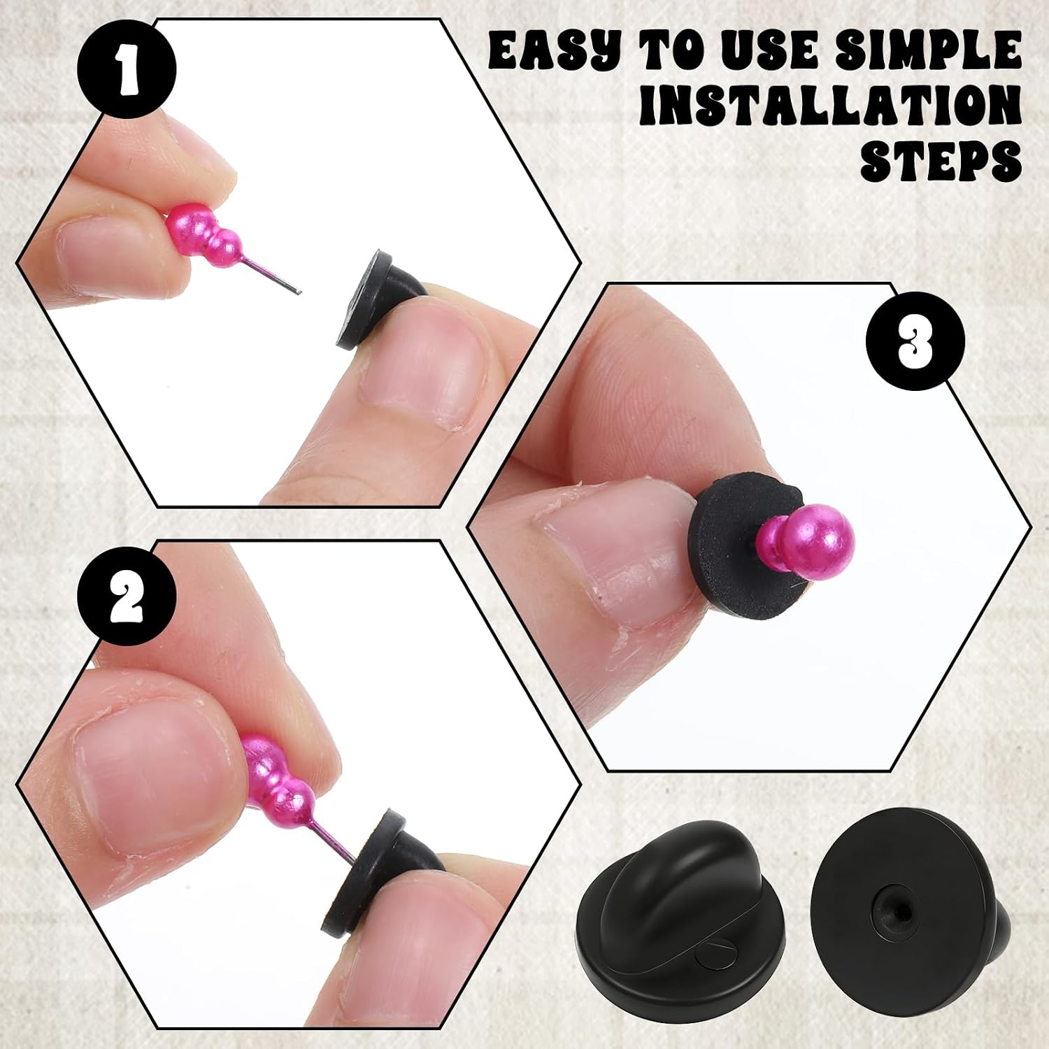 150 Pcs Rubber Pin Backs, Rubber Pin Backs Replacement Safety Holders