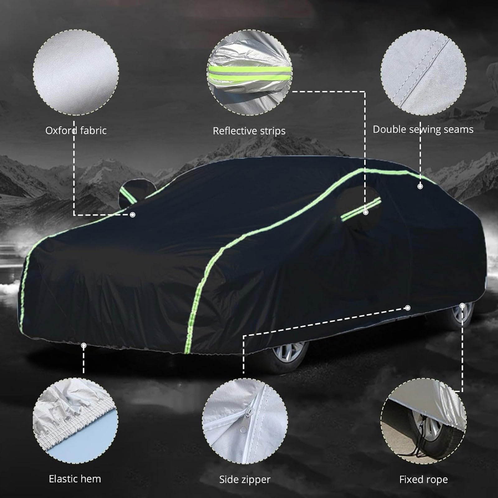 Autoplane wasserdicht für Ford Tourneo Connect(2013-2018),Dicke Schutzplane mit Reflektoren,Wasserdicht, Schneefest & Sonnenschutz, Atmungsaktiv für Innen & Außen