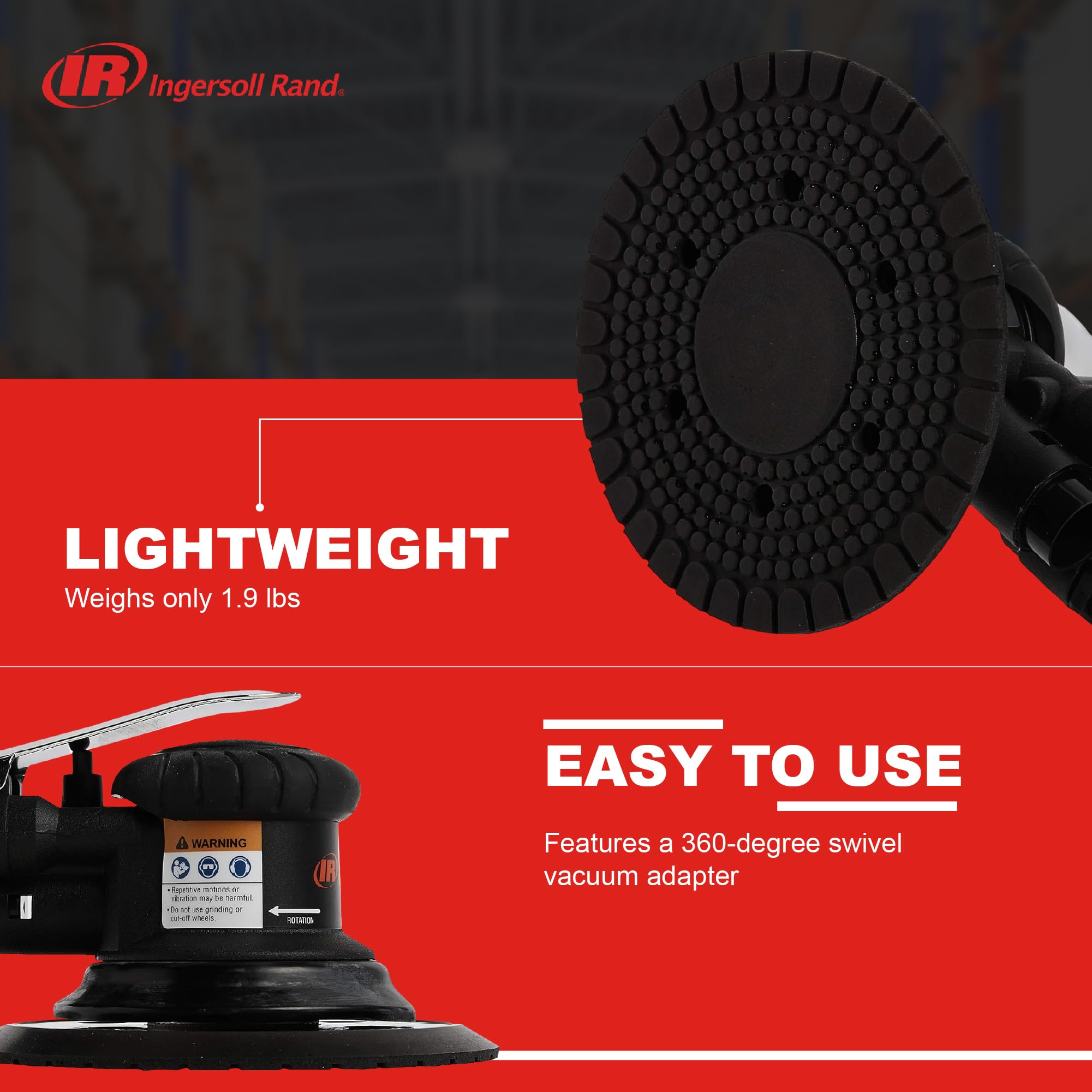 Ingersoll Rand 300G Air Sander - 6" Random Orbital -4