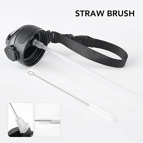 Miniatura 5 de Enerbone - Botella de agua aislada de 32 onzas, botella de acero inoxidable con correa para transportar, diseño de aislamiento al vacío de doble