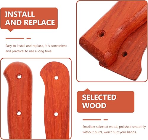 Vista 17 de Operitacx Mango de cuchillo de madera de repuesto mango cuchillo de cocina mango Marrón claro