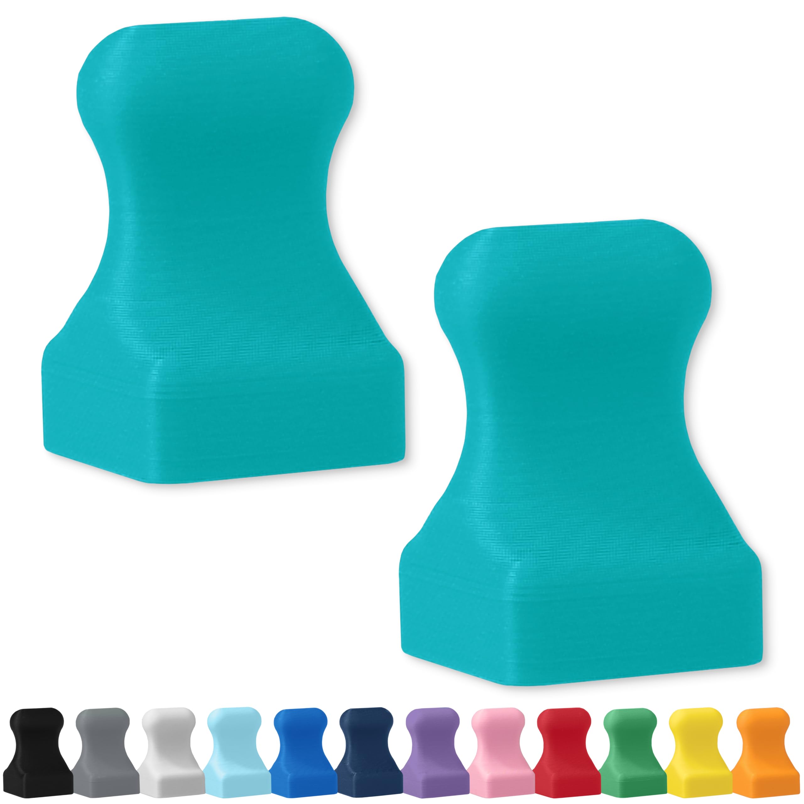 Glassboard Studio Seaside Teal Pawn Minibar Magnet - Strong Neodymium Rare Earth Magnets For Fridge, Whiteboard, Locker & Magnetic Glassboards - Crafting & Office Use - Strong Fridge Magnets (, 2)