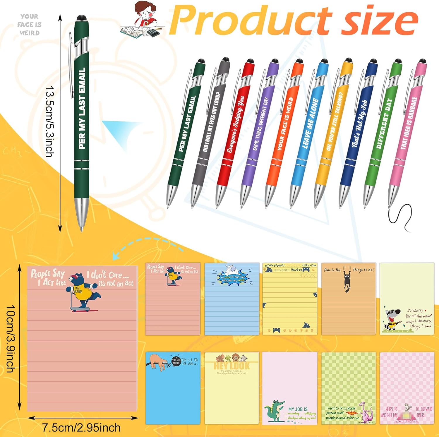Spiareal 20 Pcs Motivational Gifts Set Pens Sticky Notes Operation Christmas Ballpoint Inspirational Notepads Journal Bulk for Teachers Coworkers Office - Image 2
