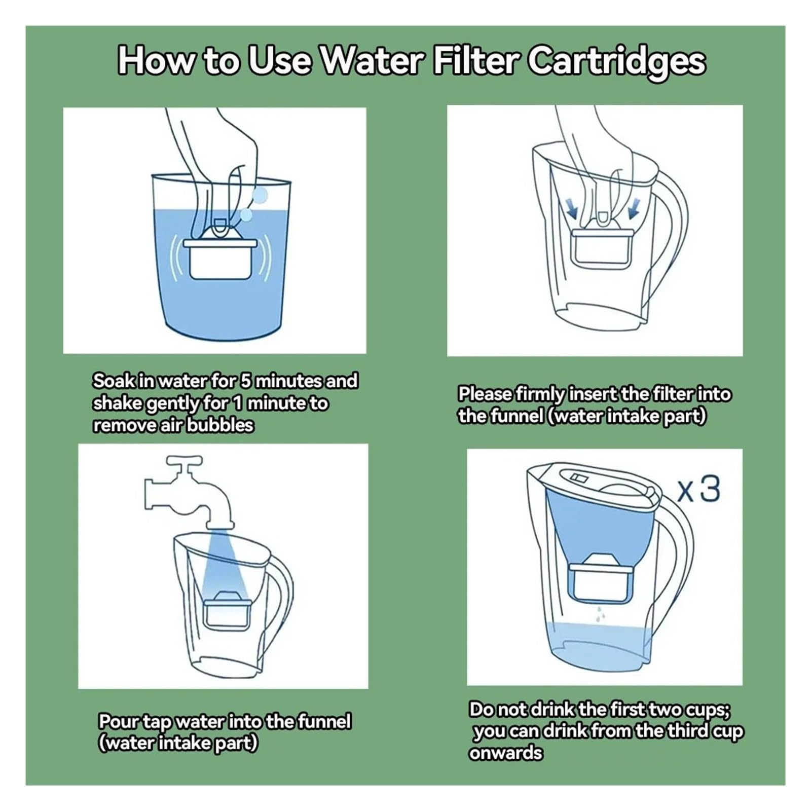 Cartucho de filtro de agua, Compatible con BRITA MAXTRA+ PLUS, reemplazo de filtro de jarra de agua Maxtra(3 PCS)