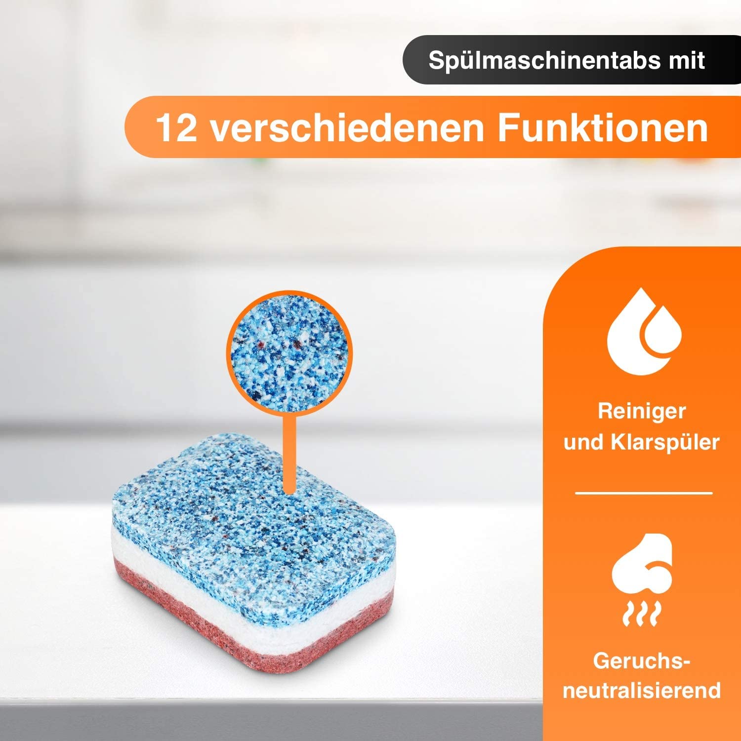 RedFOX24 Spülmaschinen Tabs, 10 KG Karton | Geschirrspültabs, Spülmaschinenreiniger, 12 verschiedene Funktionen, in Aufreißfolie
