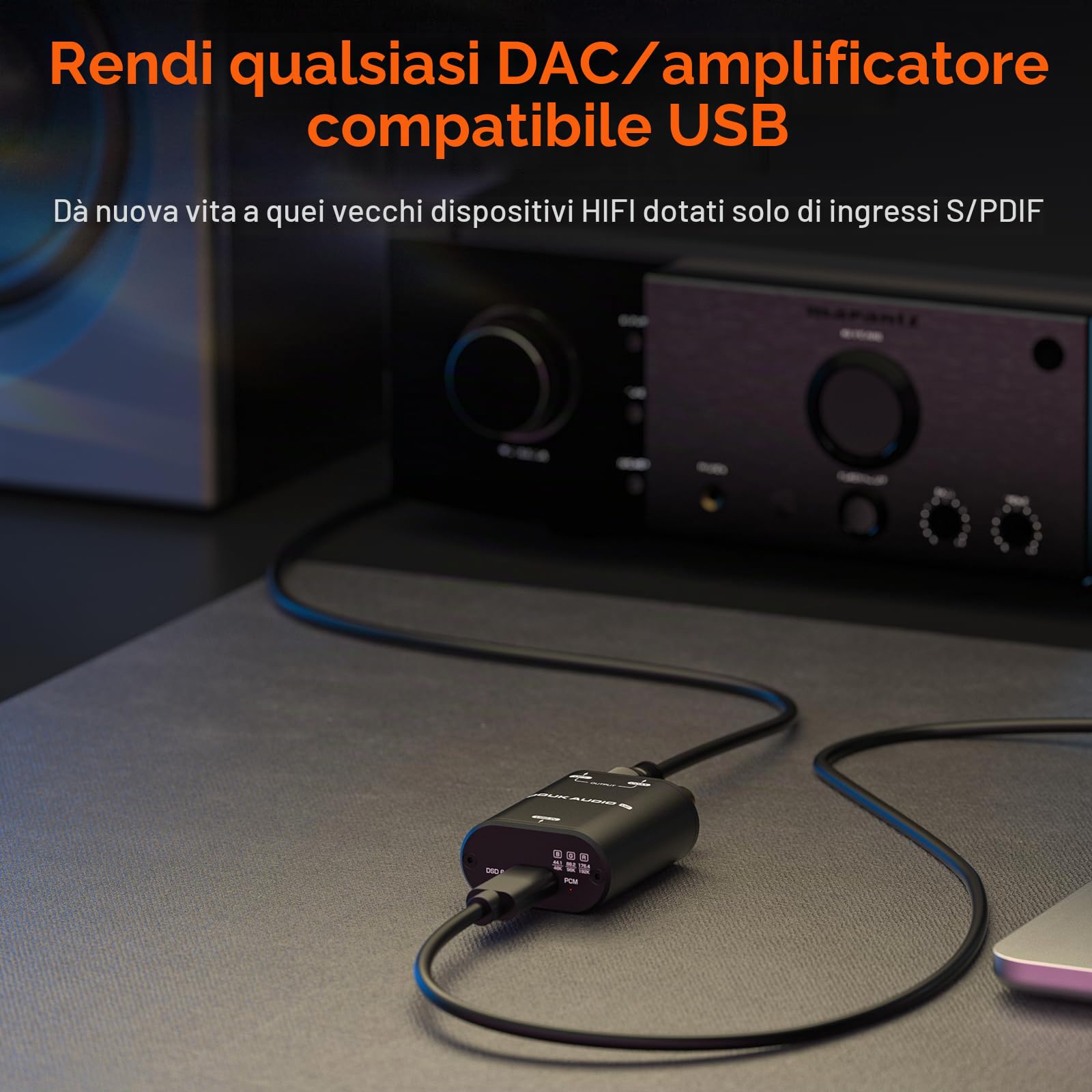 Nobsound, Convertitore da Mini USB a SPDIF, interfaccia audio coassiale, policarbonato ottico, Dolby AC3, DTS 24 bit, 192 kHz, Plug & play