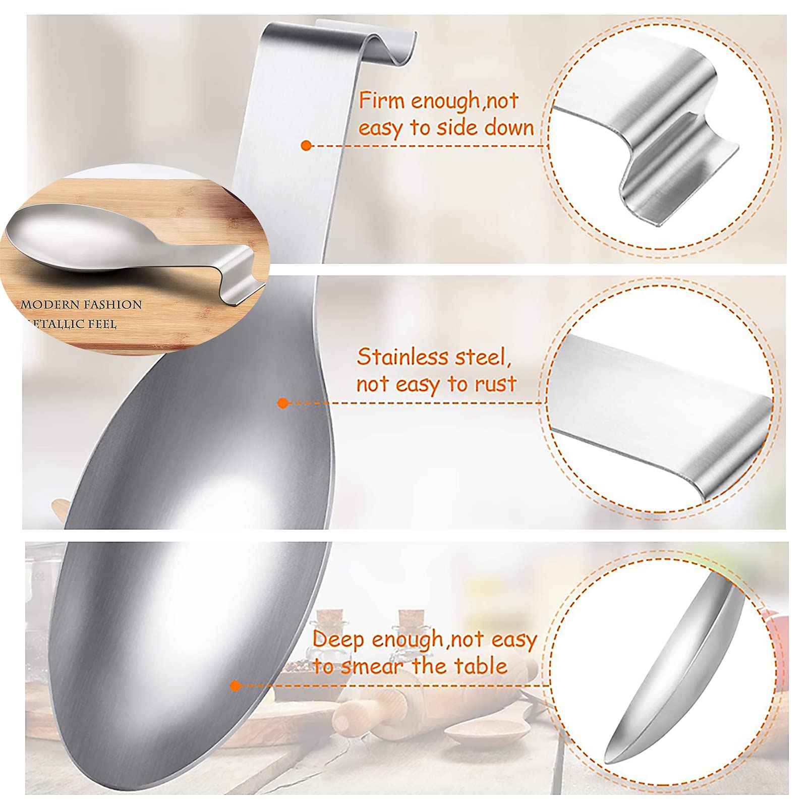 Cuillere Cuisine Repose-cuillu00e8re En Acier Inoxydable Poli Pour Ustensiles De Pose Cuillère Cuisine