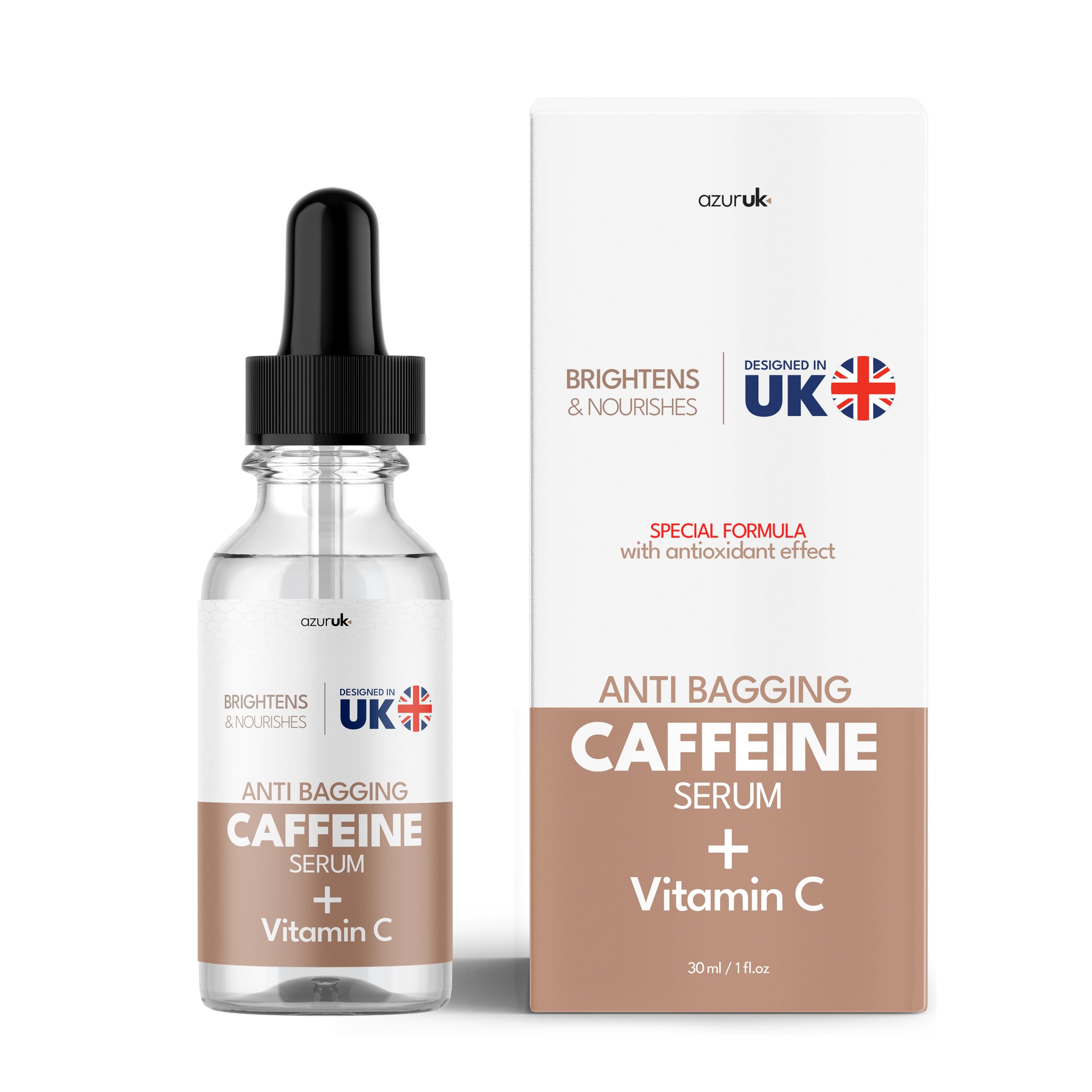 Caffeine Serum, Anti Aging Eye Bag Serum + Vitamin C 5%, Anti Bagging, Anti Wrinkle Serums with Antioxidant Effect