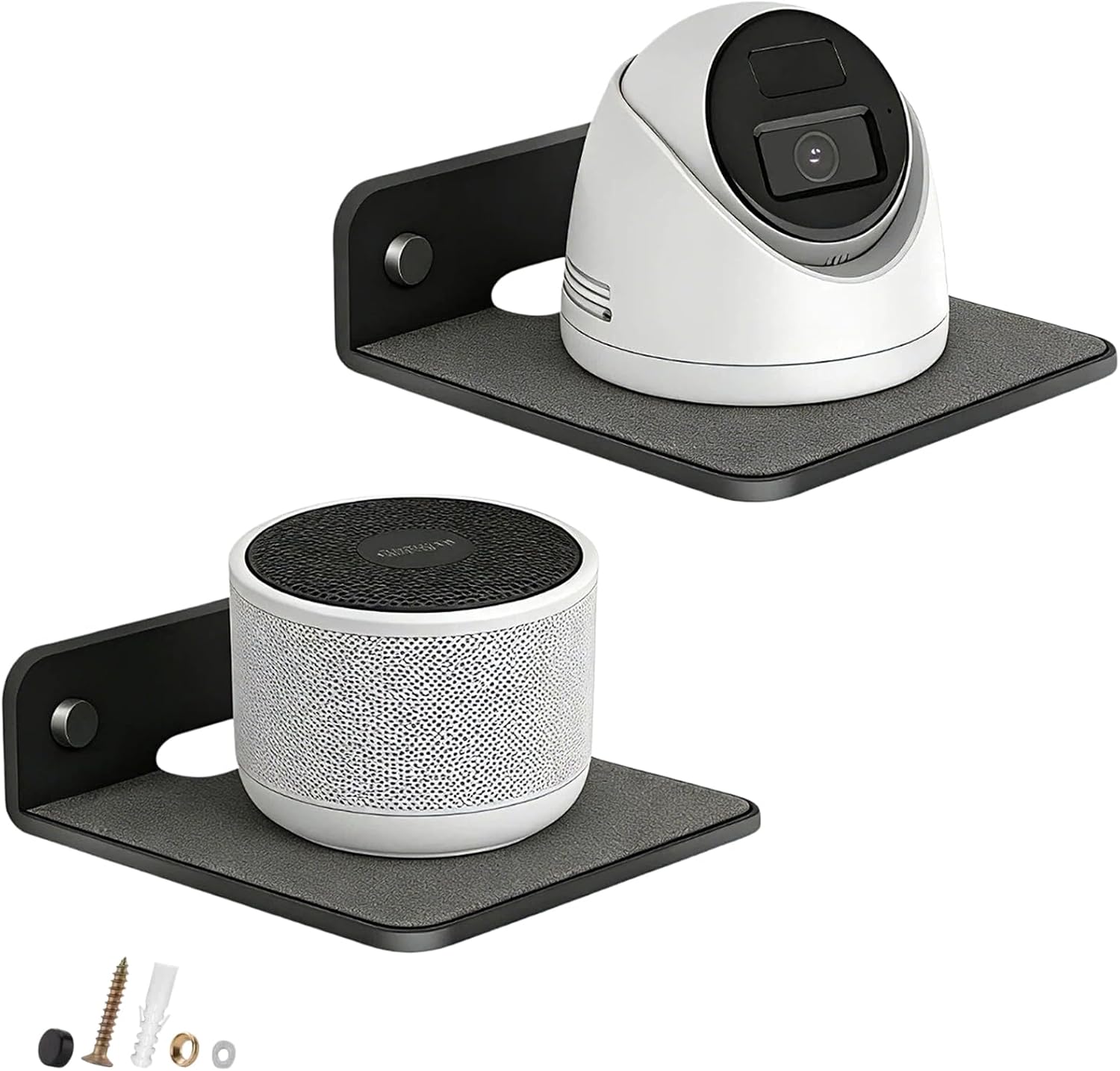 Small Shelf for Wall, Metal Floating Shelf for Bluetooth Speakers, 2 Pack,
