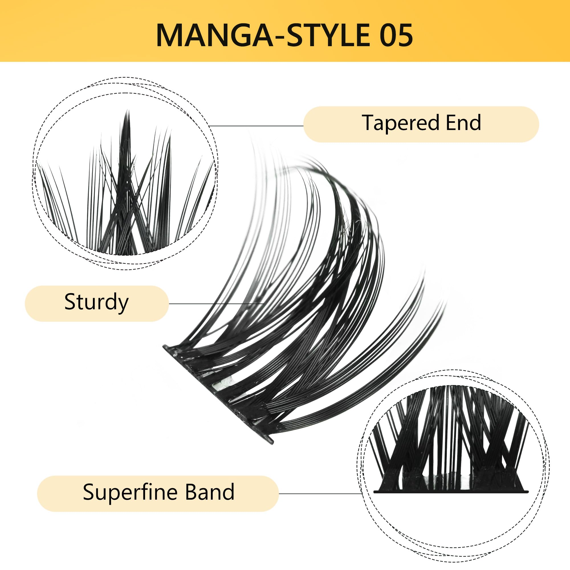LANKIZ Manga Lash Clusters, Individual Lashes Natural DIY Wispy Manga Lash Clusters, False Lash Extension at Home - Image 4