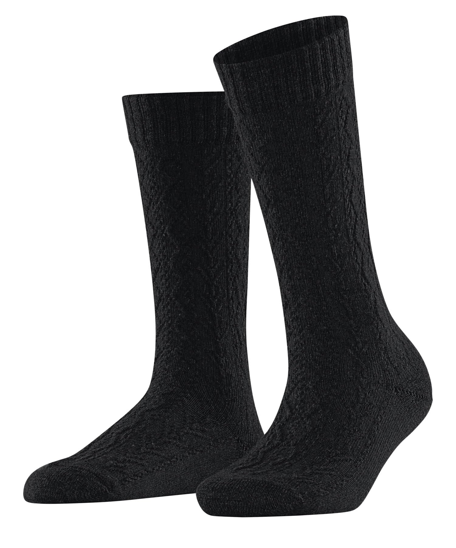 FALKE Women's Modish Fest W So Wool Viscose Cashmere Plain 1 Pair Socks, Black 3000, 5.5-8