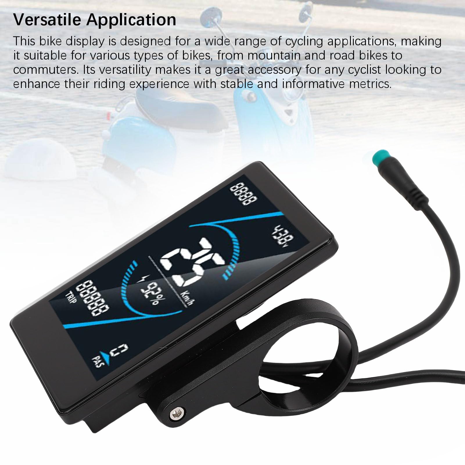 Multifunctional Bike Display Meter, 24-72V HD Colorful LCD Screen, Rainproof Electric Cycling Display Panel