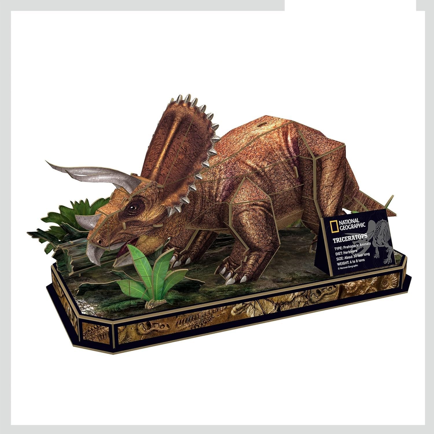 CubicFun Puzzle 3D National Geographic Triceratops, Dinosaur, Puzzle, 8+