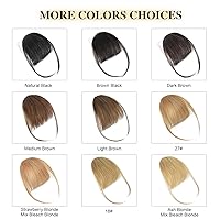 Vista 6 de BOGSEA Flequillo con clip de cabello humano real, clip de cabello con sienes, extensión de cabello con flequillo para mujeres de aspecto natural