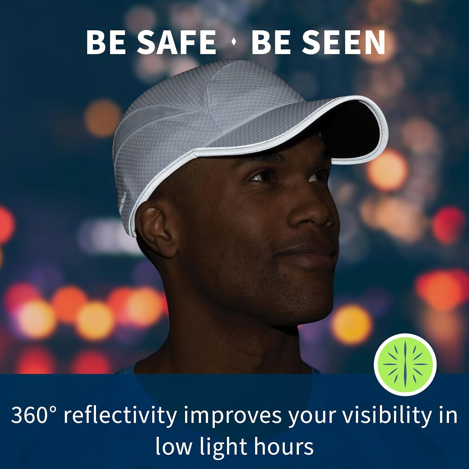TrailHeads Reflective Running Cap | A Quick Dry Hat for Men | The Flashback 360 Sports Cap - 3 Colors