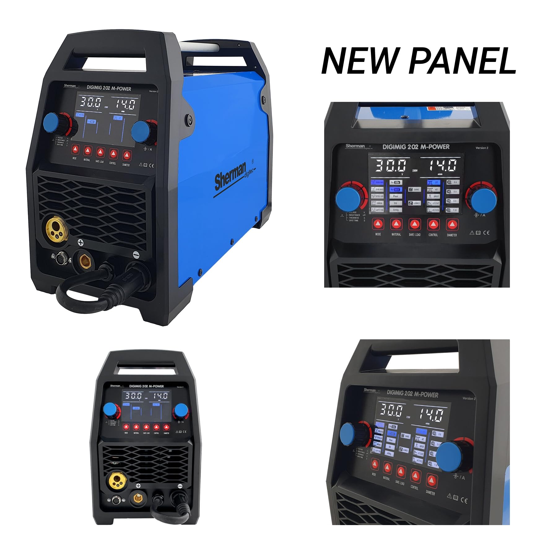 Sherman DIGIMIG 202 M-Power - Soldadora sinérgica MIG/MAG con 200 A para soldadura segura y precisa: Inverter técnica para acero, aluminio y más Bestschweissen.de
