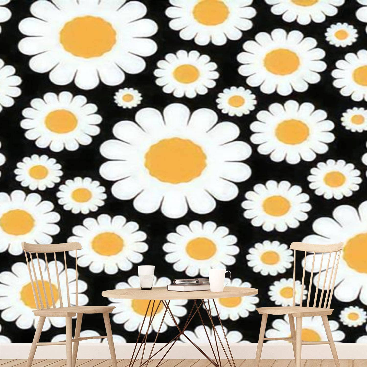 Daisies Wallpaper Black And White
