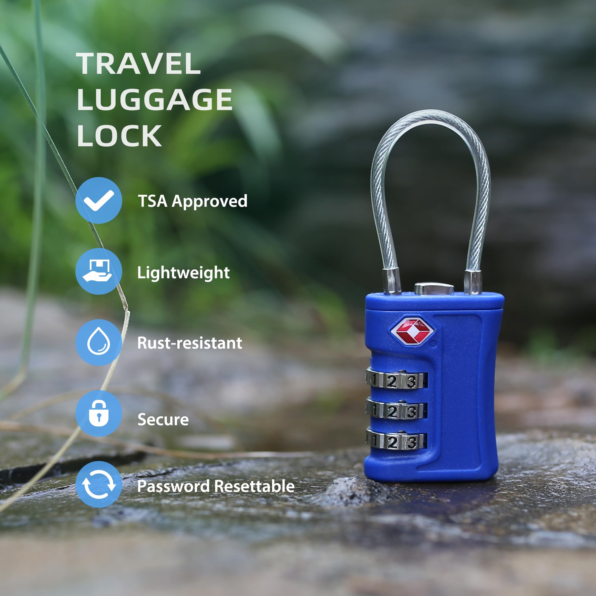 Cadenas à Combinaison 3 Chiffres UP Security - Lot De 2 Pour Valise, Sac à Dos, Casier